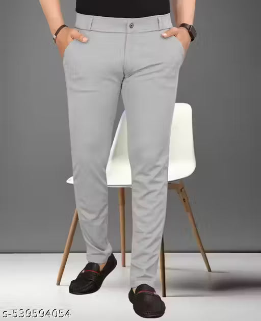 Grey Formal Trousers - Slim Fit Dress Pants