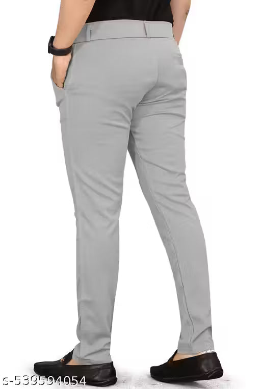 Grey Formal Trousers - Slim Fit Dress Pants
