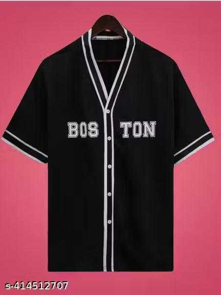 Boston Baseball Jersey - Black Varsity Style Shirt