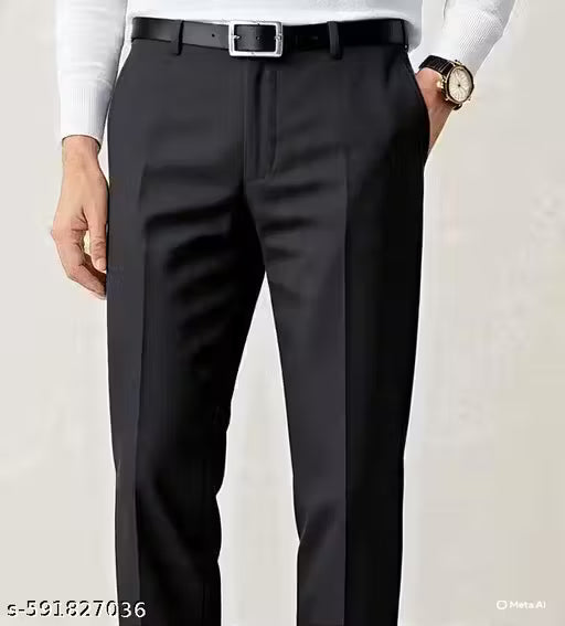 Black Formal Trousers - Premium Dress Pants