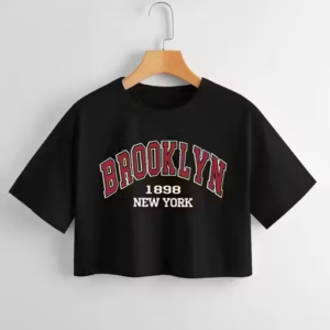 Women’s Cropped Graphic T-Shirt – Brooklyn 1898 New York