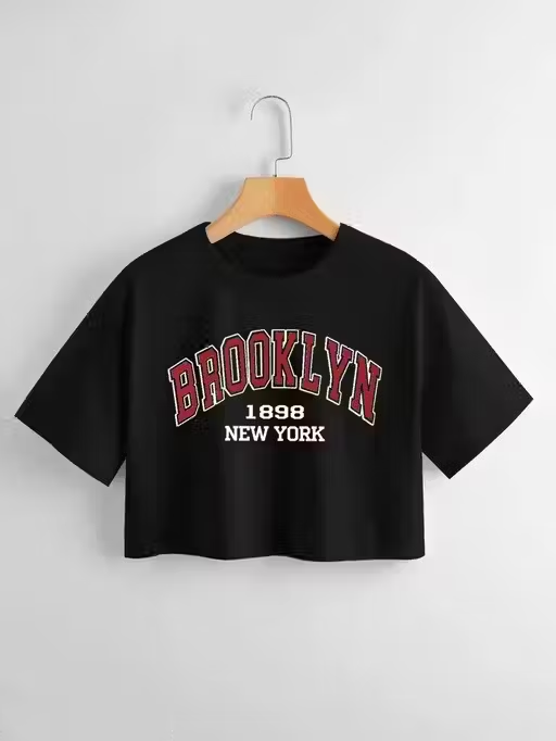 Women’s Cropped Graphic T-Shirt – Brooklyn 1898 New York