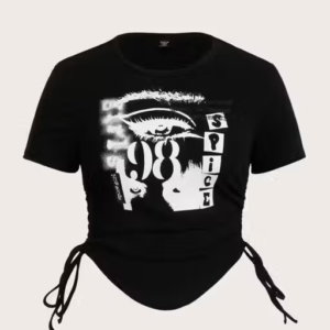 Spice Graphic Crop Top With Side Ties