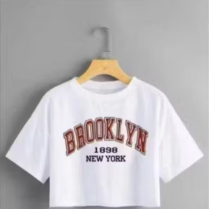 Women’s Cropped Graphic T-Shirt – Brooklyn 1899 Print