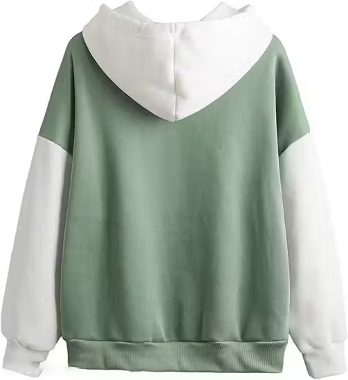 Sage Green Color Block Hoodie - Image 2
